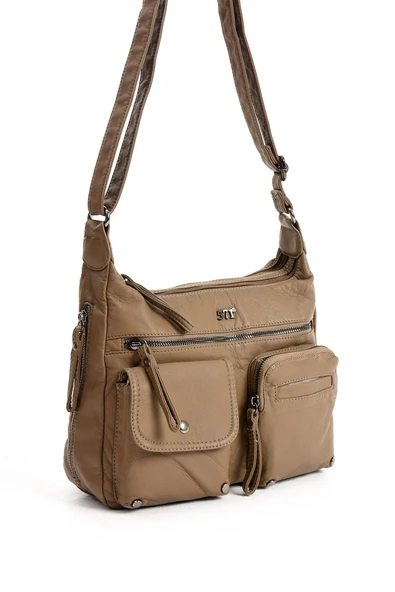 571 collections Suni Deri Omuz Çantası Vizon (Model: 571-13-10K) - 4