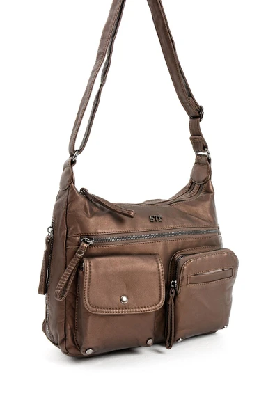 571 collections Suni Deri Omuz Çantası Bronz (Model: 571-13-10K) - Resim 4