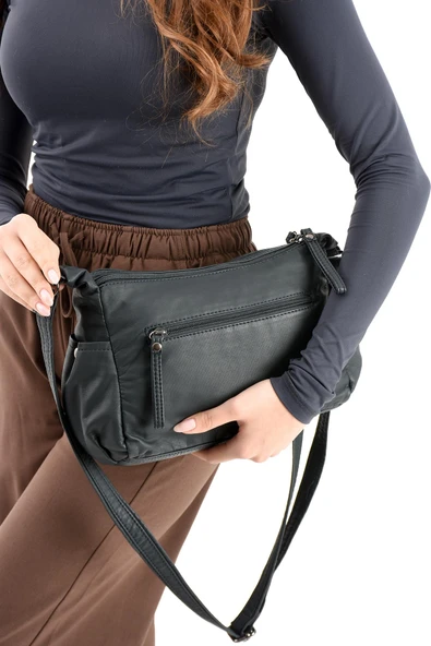 571 collections Suni Deri Omuz Çantası Mavi (Model: 571-13-10M) - Resim 3