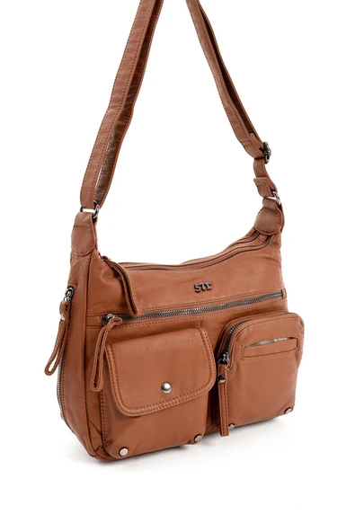 571 collections Suni Deri Omuz Çantası Taba (Model: 571-13-10K) - Resim 4