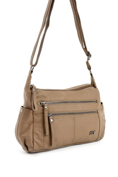 571 collections Suni Deri Omuz Çantası Vizon (Model: 571-13-10M) - 4