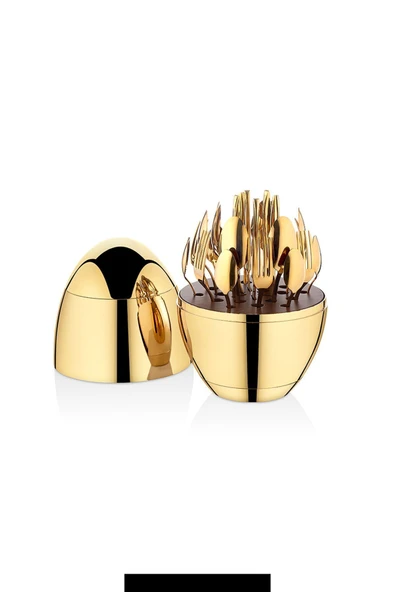 Fecra Golden Egg Standlı 24 Parça Çatal Kaşık Bıçak Takımı - 2