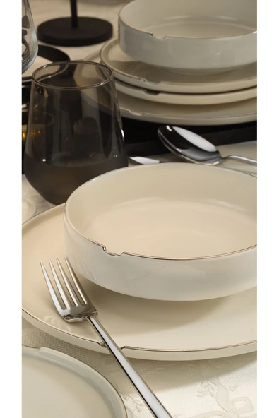 Kütahya Porselen 24 Parça Chef Taste Of Platin Fileli Yemek Takımı - 4