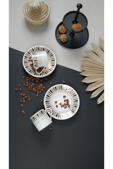 Porser Pera Siyah Kahve Fincan Takımı 80cc 2 Kişilik 4 Parça - 2