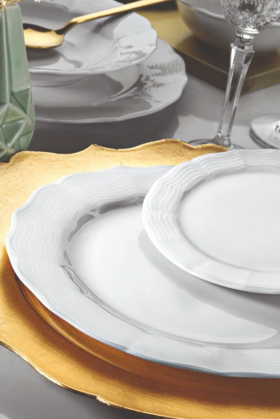 Porland Wavy Beyaz 18 Parça Yemek Takımı - 2