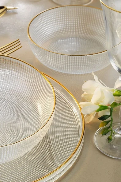 Fecra Loren 18 Parça Yemek Takımı Gold Fileli - 3