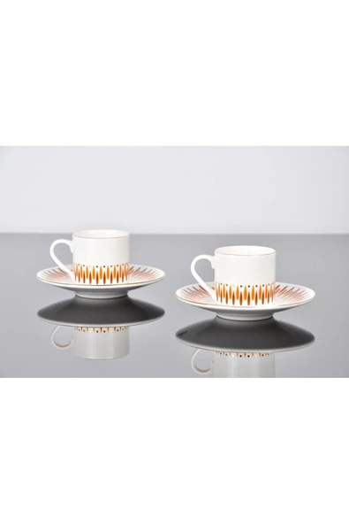 Porser Palm Kahverengi Kahve Fincan Takımı 2 Kişilik 4 Parça - 3