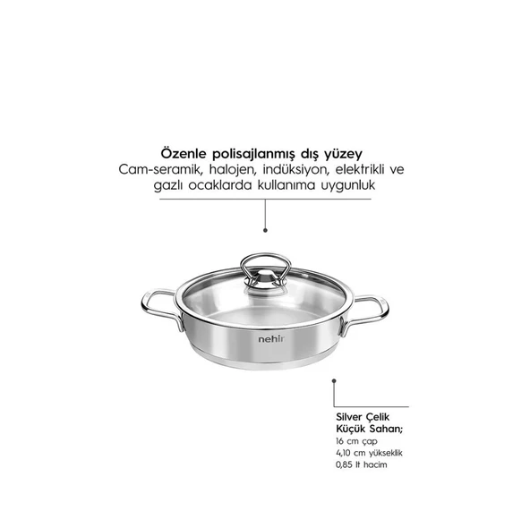 Nehir Silver 6 Parça Paslanmaz Çelik Sahan Seti (16-18-20 CM) - Resim 5