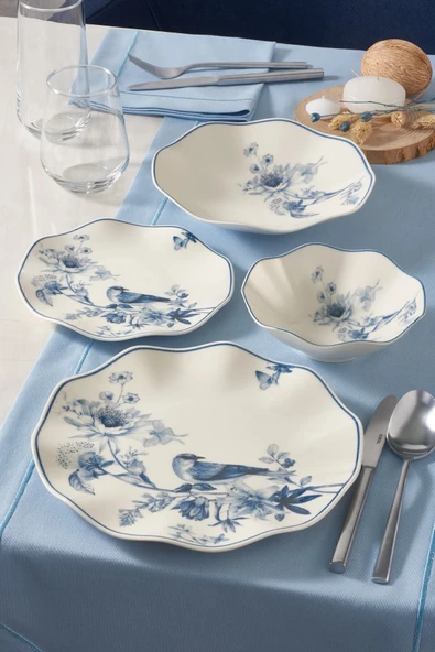 Güral Porselen Nesrin 24 Parça 6 Kişilik Bone Yemek Takımı - 1891 - 2