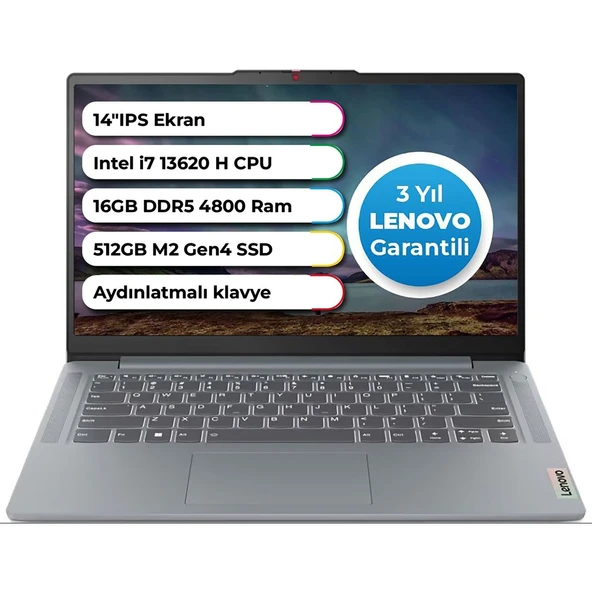 Ideapad 3 Slim Case Intel Core İ7-13620H 16 GB 512 GB Freedos 14 Inç 83EL005ATR