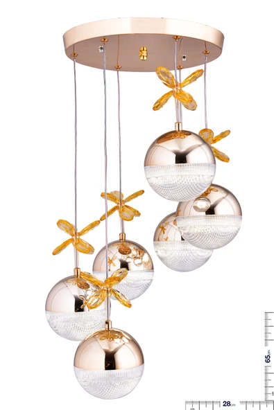 ROSALİ 6 TOP  GOLD AVİZE - 1