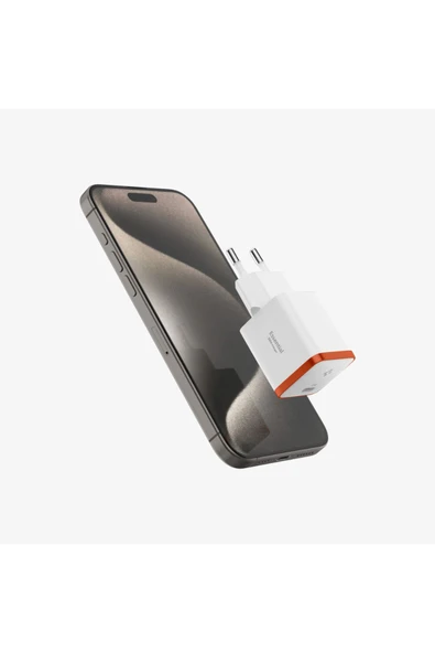 Spigen 30W USB-C Mini Hızlı Şarj Aleti Samsung PPS GaN Destekli Akım Korumalı Güç Adaptörü Type-C White