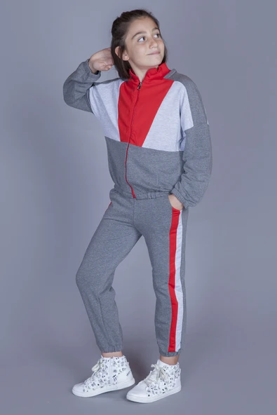 Toontoy Kız Çocuk Garnili Eşofman Takım