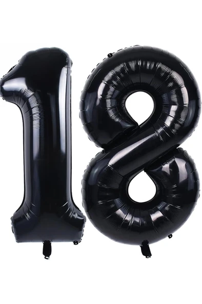 Beysüs Siyah 18 Rakam Folyo Balon 80 cm