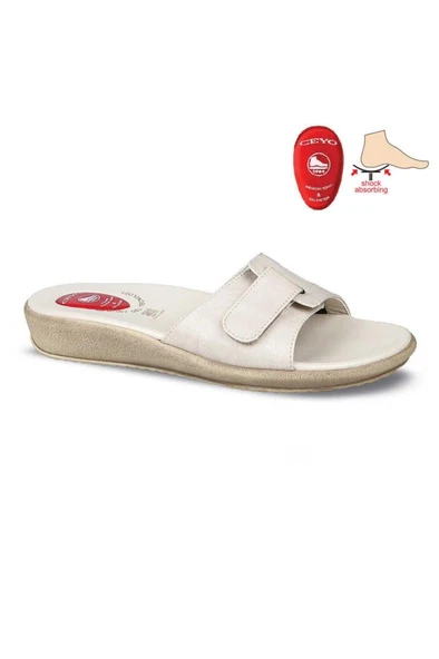 Ceyo 9200-12 Topuk Jelli Anatomik Taban Kadın Terlik Bej 36-40