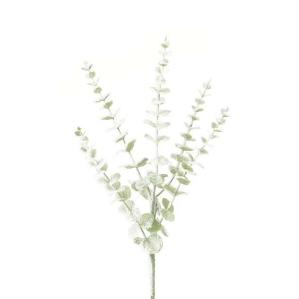Nettenevime 3lü Set Yapay Çiçek Pastel Karlı Okaliptus 48cm 5Dallı Uzun Dal Eucalyptus - Resim 8