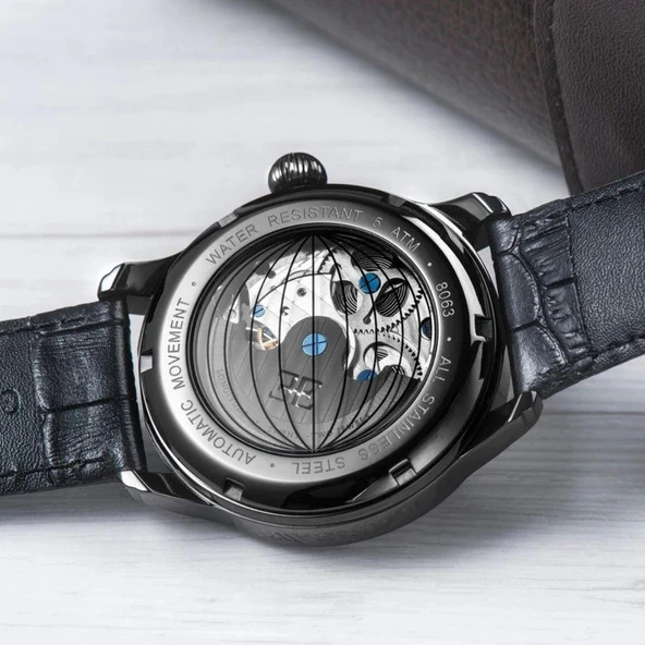 LONGITUDE SHADOW DUAL TIME ES-8063-01 Otomatik Erkek Kol Saati - 2