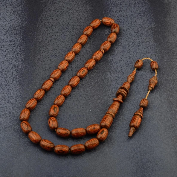 Kapsül Kesim 11x7 mm Kafur Ağacı Sistem Püsküllü Tesbih - Resim 2