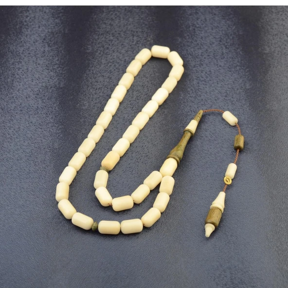 Kapsül Kesim 11x7 mm Pelesenk Ağacı Detaylı Sistem Püsküllü Narçıl Tesbih - Resim 2