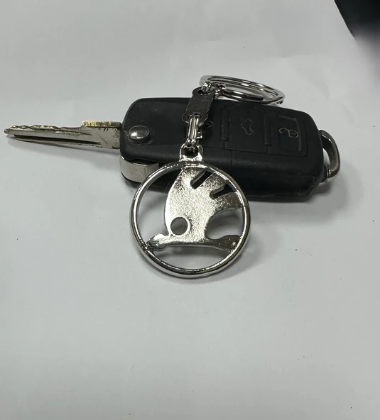 Skoda 3D Gümüş Renk Oto Anahtarlık ürün görseli