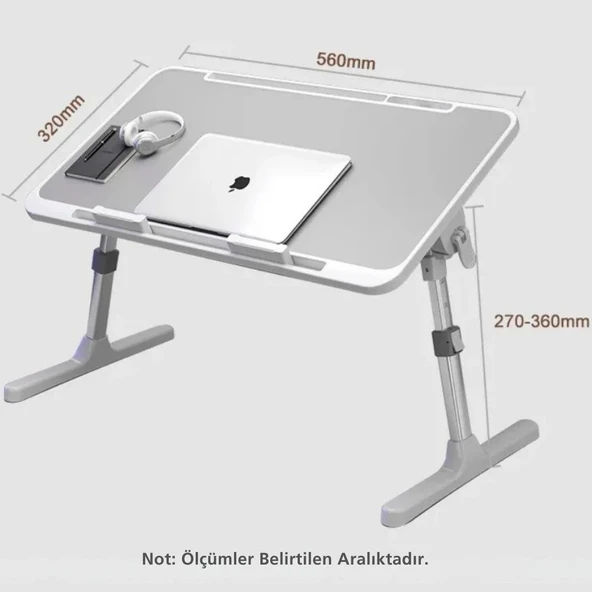 TechTic Çok Amaçlı Yükseklik Ayarlı Fanlı Laptop Standı Katlanabilir Soğutuculu Notebook Sehpası - 3