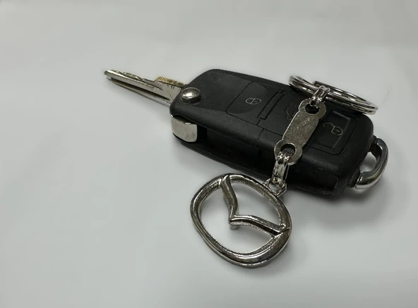 Mazda 3D Gümüş Renk Oto Anahtarlık - Resim 2