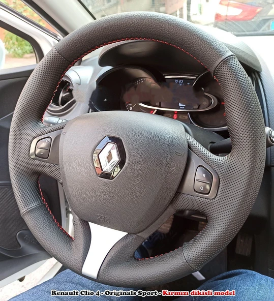 Clio 4 FAZ 1 2014-17 Araca Özel Dikmeli Direksiyon Kılıfı (Makyajlı Kasalara Uyumlu Değildir) ürün görseli