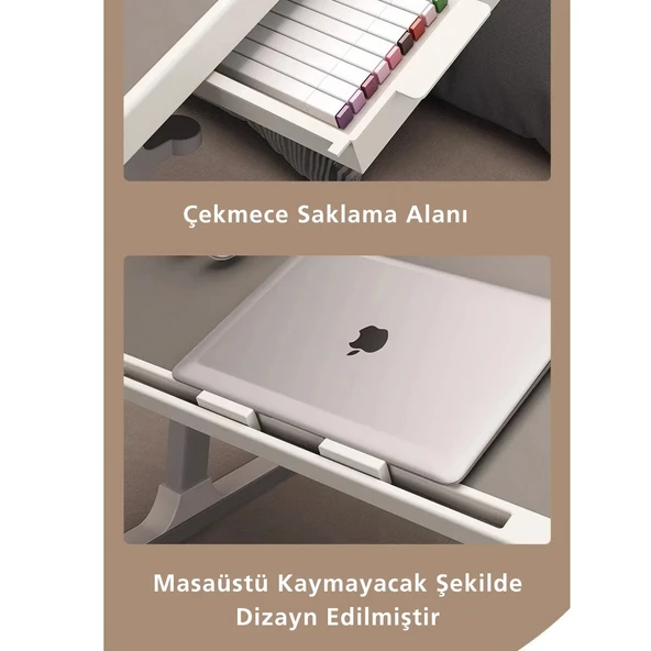 TechTic Çok Amaçlı Yükseklik Ayarlı Fanlı Laptop Standı Katlanabilir Soğutuculu Notebook Sehpası - 12