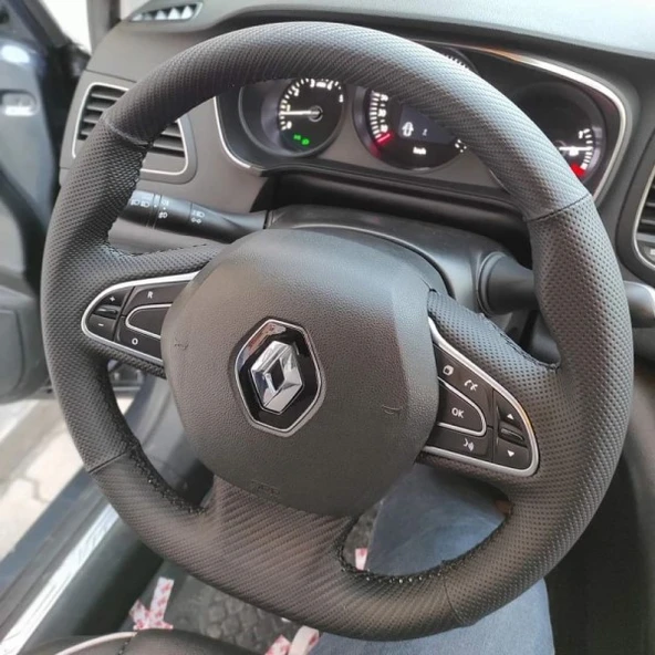 Megane 4 Araca Özel Direksiyon Kılıfı KARBON NOKTA - Resim 3