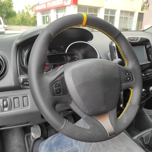 Clio 4 FAZ 1 2014-2017 Araca Özel Direksiyon Kılıfı (Makyajlı Kasalara Uyumlu Değildir) - Resim 4