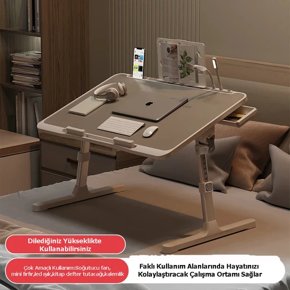 TechTic Çok Amaçlı Yükseklik Ayarlı Fanlı Laptop Standı Katlanabilir Soğutuculu Notebook Sehpası - 4