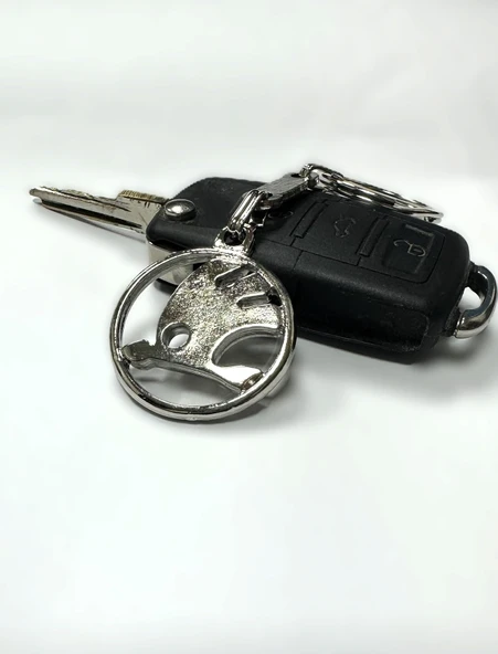 Skoda 3D Gümüş Renk Oto Anahtarlık - Resim 3