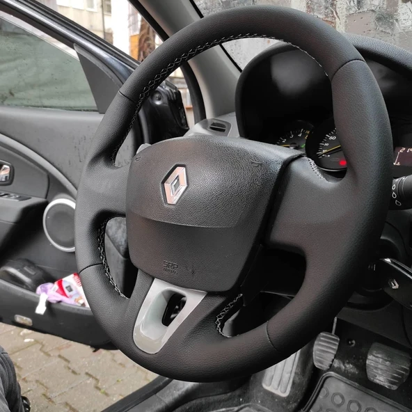 Renault Fluence Tuşsuz Araca Özel Direksiyon Kılıfı (DÜZ DERİ) - Resim 2