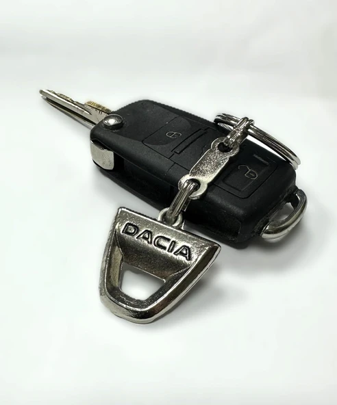 Dacia 3D Gümüş Renk Oto Anahtarlık - Resim 2