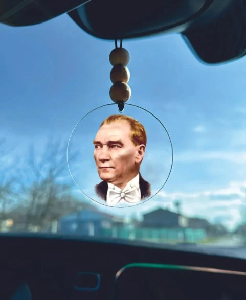 Mustafa Kemal Atatürk Portresi Dikiz Aynası Süsü 02 - 2