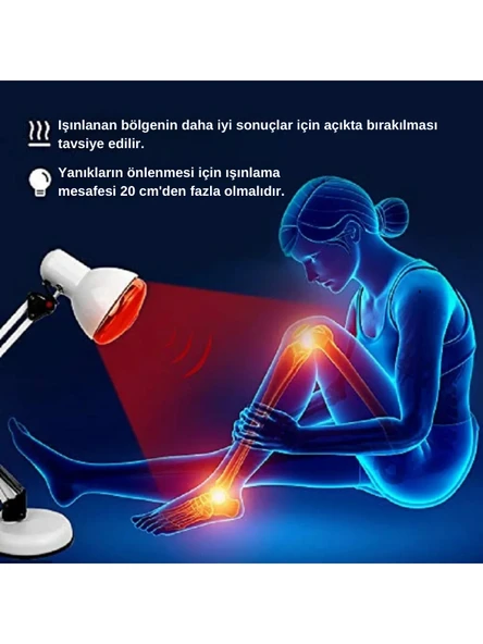 (5 Adet) 150W Kızılötesi (infrared) Isıtıcılı Fizik Tedavi Lambası (Kırmızı Işık) E27 (Kalın Duy) - 4