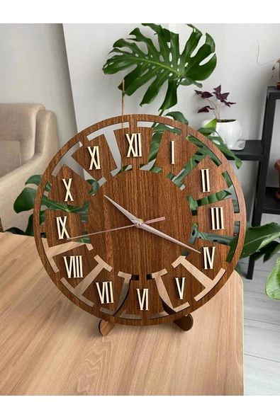 AHŞAP DEKORATİF DUVAR SAATİ 33 cm (3mm mdf-Quartz saat) - 5