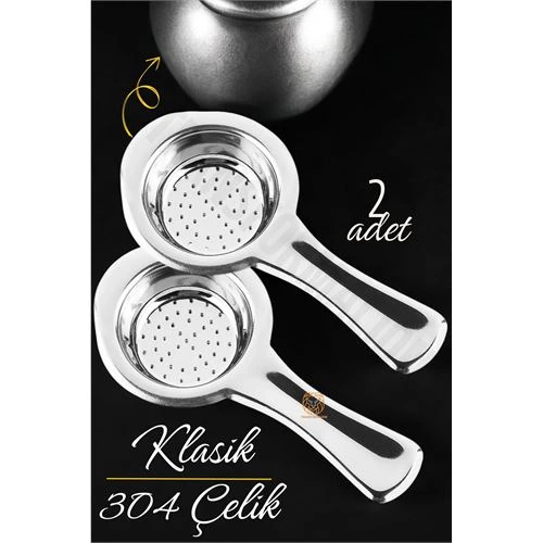 Klasik Çay Süzgeci 304 Paslanmaz Çelik 2 ADET ürün görseli 1