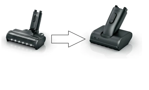Bosch Unlimited 9 ve 10 Şarjlı Dik Süpürge Işıklı Sert Zemin Fırça ve Mini Başlık