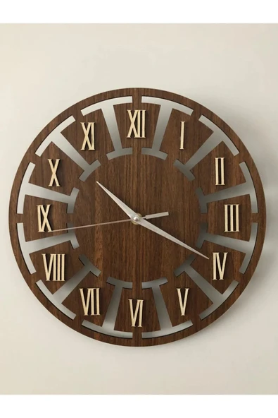 AHŞAP DEKORATİF DUVAR SAATİ 33 cm (3mm mdf-Quartz saat) - 4