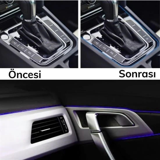 Mavi Araba OtoTrim Dekorasyon Şeridi Kauçuk Elastik Kolay Kurulum 5 metre Şerit Bant - 3