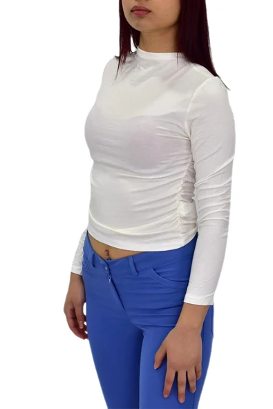 Kadın Lastik Büzgülü Spor Bluz  BGL-ST04230 - 7