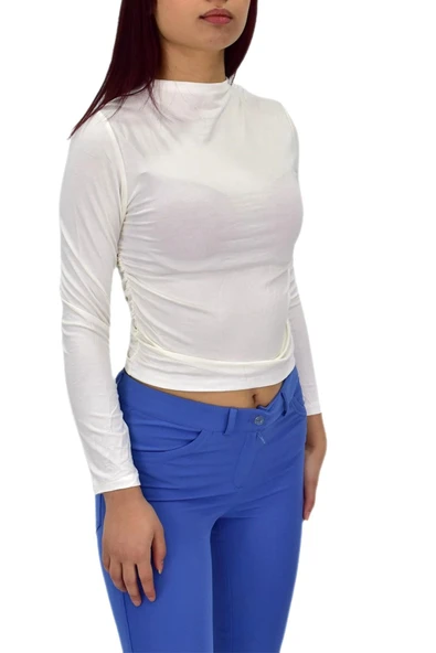 Kadın Lastik Büzgülü Spor Bluz  BGL-ST04230 - 10