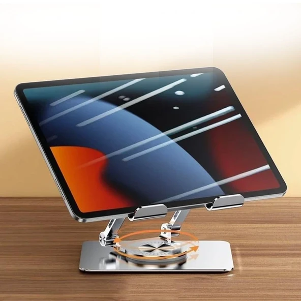 360 Derece Dönebilen Yükseltilmiş Masaüstü Ayarlanabilir  Metal Tablet Standı - 3