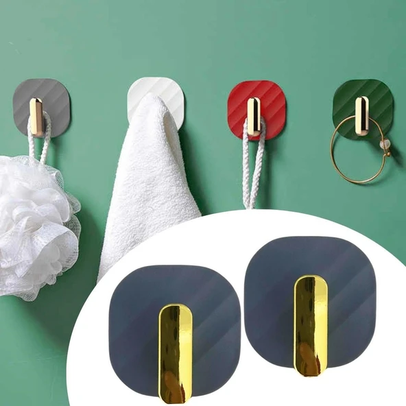 Kenzo® 2li Yapışkanlı Retro Askılık Dolap Kapak Kulpu Gri