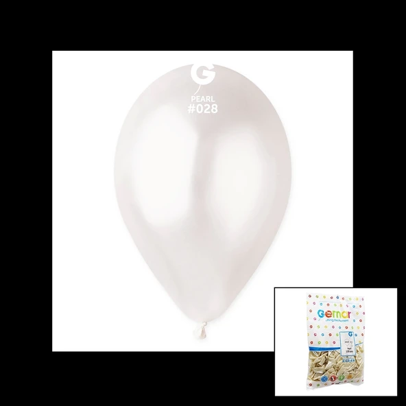 GM-110-28 METALİK - BEYAZ BALON 11&apos;&apos; - 28CM - 100 PARÇA (4172)
