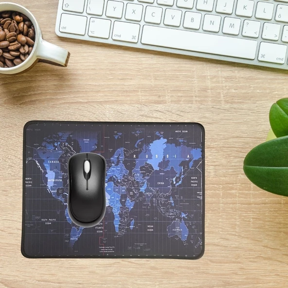 25x32 cm Küçük Boy Mouse Pad Dünya Haritası