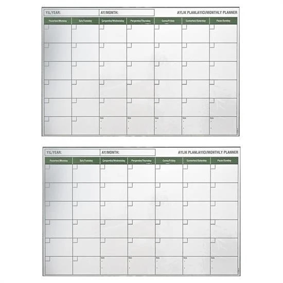Manyetik Yapışkanlı Bir Aylık Program Planlayıcı Takvim 85x56 cm - 3