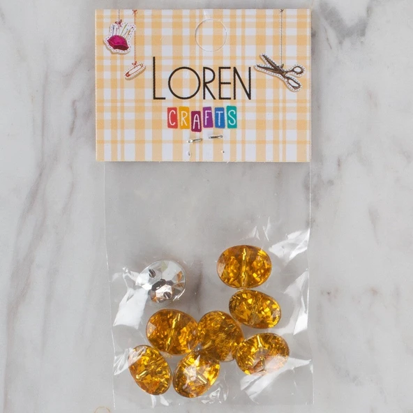 Loren Crafts hardal sarısı 8 li düğme - 242