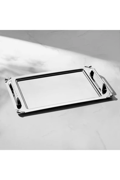 Nehir vega saten paslanmaz çelik tepsi çay tepsisi - servis tepsisi - 2